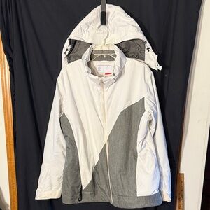 Women's White and Gray Spyder Ski Jacket US/XL